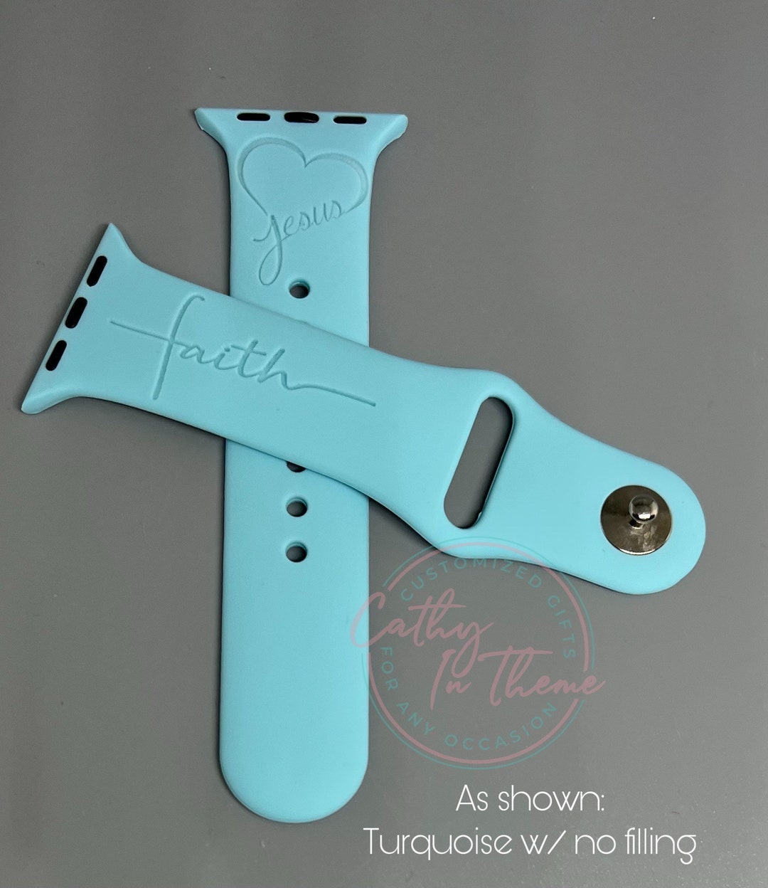 Faith Silicone Engraved Watch Band With Jesus Heart Etsy