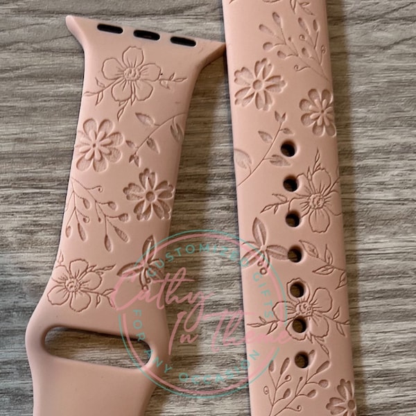 Wildflower Design Silicone Watch Band