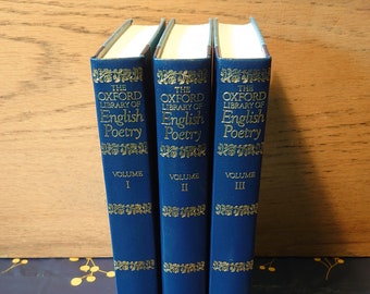 Oxford Bibliothek für englische Poesie - 1990 - Sehr guter bis ausgezeichneter Zustand - Oberfläche des blauen Stoffes - Unboxed
