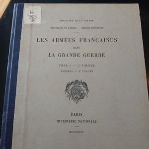Antiquität "Les Armees Francaises Dans La Grande Guerre" - Wälzer I - Band II - Anhänge II - Der Beginn der Schlacht von Marne (Erste) - 1925