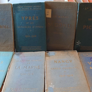 Mapas antiguos originales de la guía Michelin de Francia: batallas de la Primera Guerra Mundial, condiciones aceptables para coleccionistas.