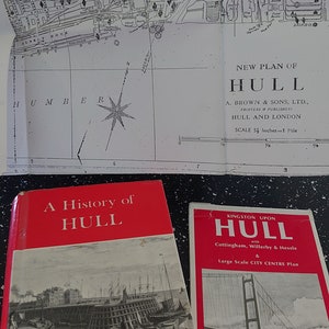 A History of Hull, by Hugh Calvert and Other Hull Maps including photocopy of Wartime Hull Bombing map during the Blitz