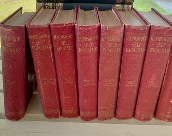 Harmsworth Self Educator - Help and Guide books from 1906 - Carmelite House - Acceptable to Good condition - 8 Volumes