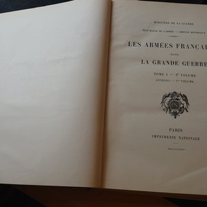 Antiquität "Les Armees Francaises Dans La Grande Guerre" - Wälzer I - Band II - Anhänge I - Der Beginn der Schlacht von Marne (Erste) - 1925
