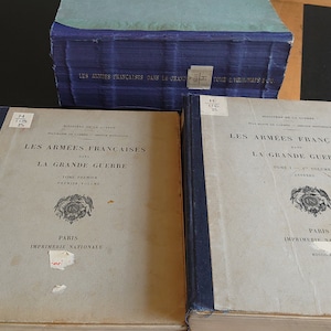 Antike "Les Armees Francaises Dans La Grande Guerre" - Wälzer I - Band I - Komplettes Set (Buch, Anhänge & Karten) Sehr guter Zustand - 1925
