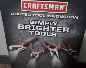 2014 Craftman Lighted  Tool Innovation Sign 14x11. 2 Sided.