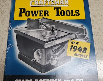 1948 Sears Roebuck Craftsman Power Tool Catalog Vintage Original