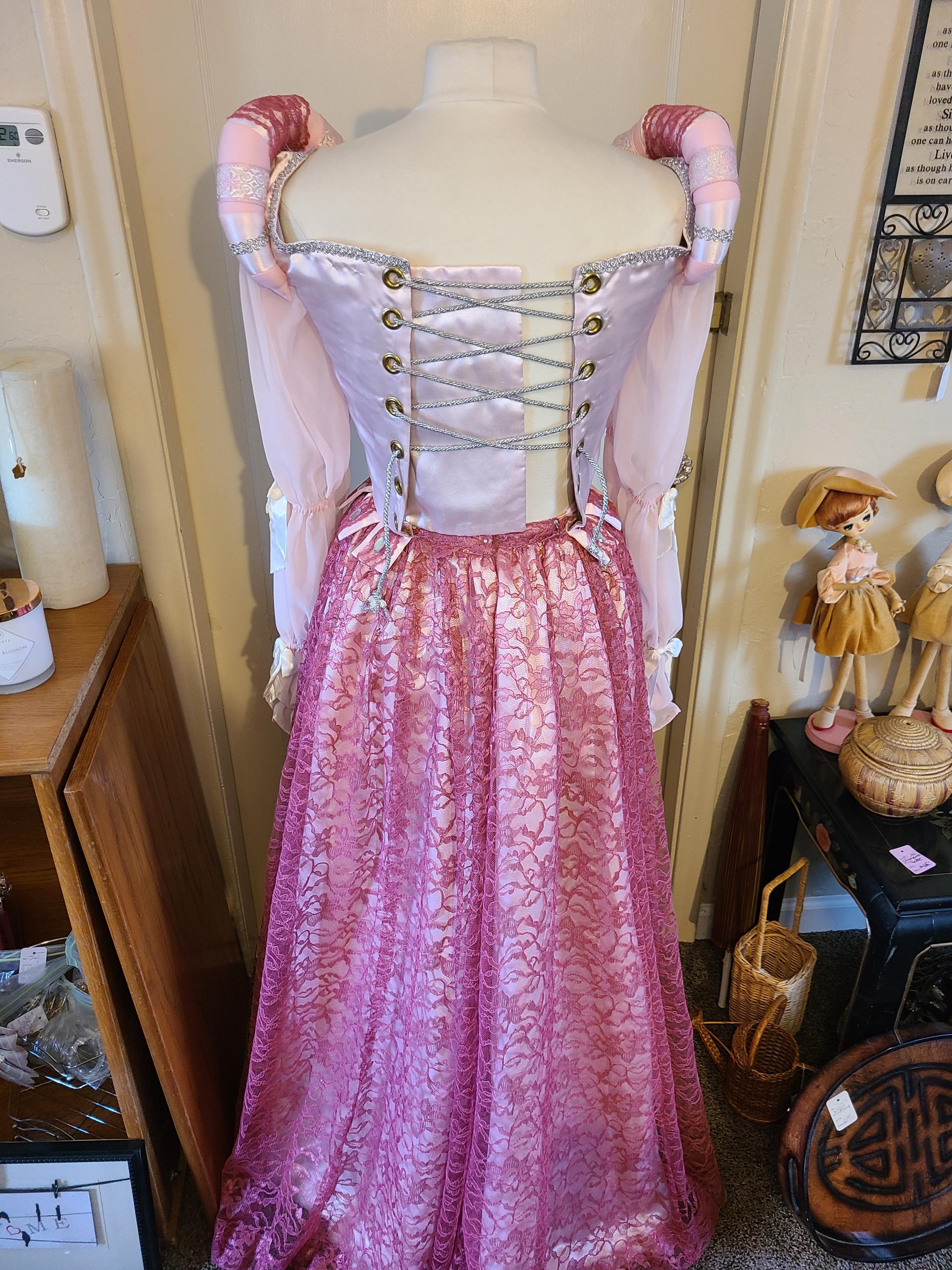 Renaissance Gown, Pink, Lace, Satin - Etsy
