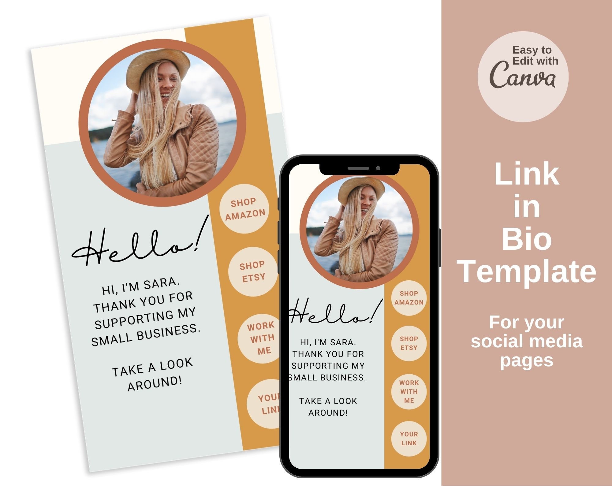 Link In Bio Template Small Business Owner Instagram Bio Etsy España