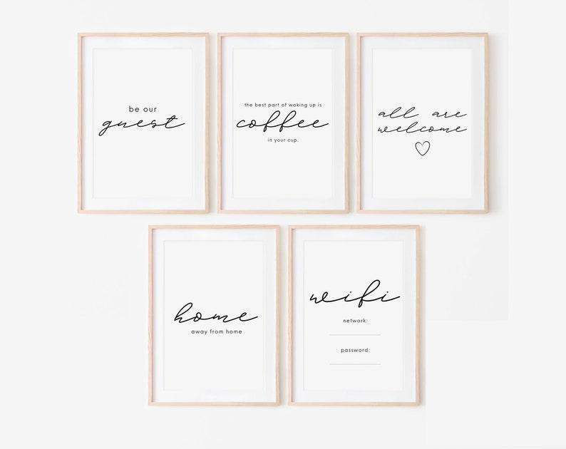 Airbnb Wall Art Airbnb Minimal Signs Rental Home Etsy