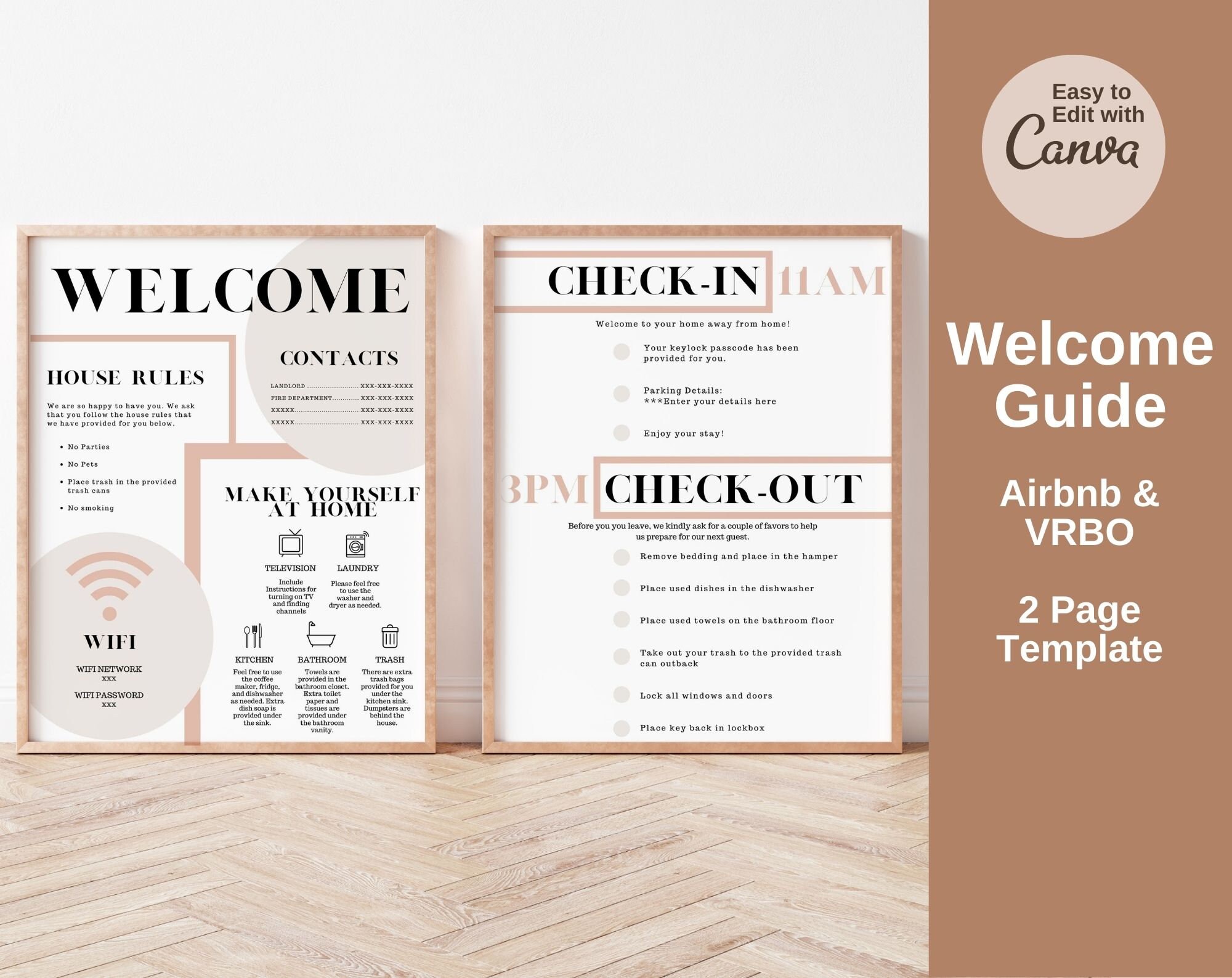 Airbnb Welcome Template Quick Welcome Rental Home - Etsy