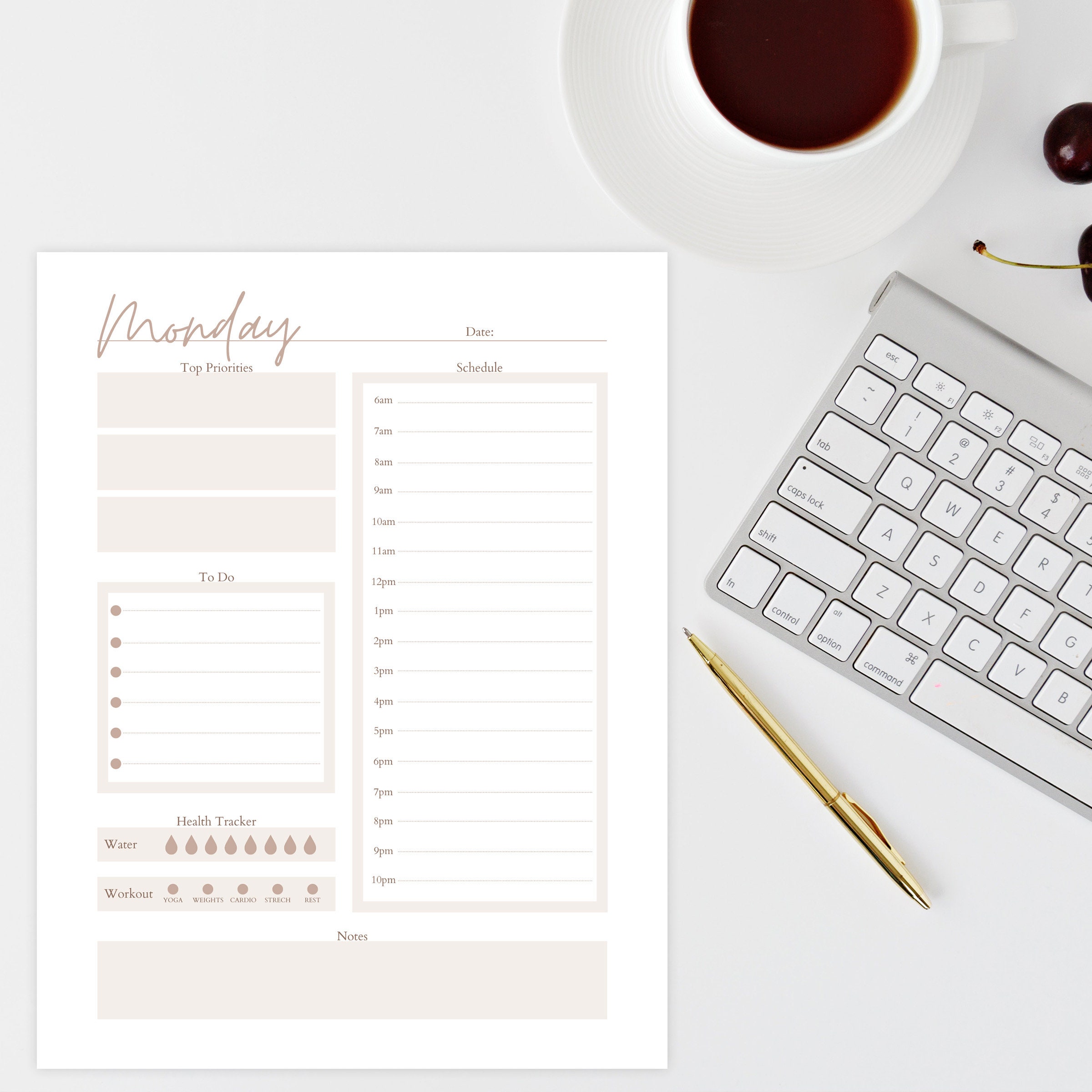 Daily Planner Printable 7 Day Planner Neutral Aesthetic To | Etsy