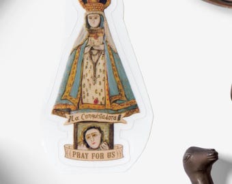 La Conquistadora Decal: Waterproof Marian Devotion Sticker