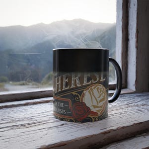 Heat-Reactive St. Therese Mug 11oz, Color Changing Ceramic, Microwave/Dishwasher Safe, Floral Vintage Design, Perfect Catholic Gift