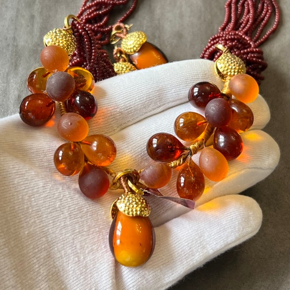 Authentic Murano AmberColor Honey Glass Bead Set … - image 4