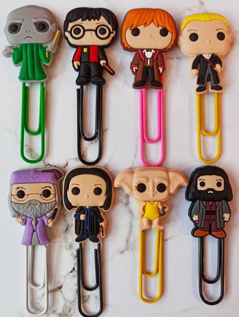 HARRY POTTER Paperclip Bookmarks x8 HOGWARTS cute birthday | Etsy