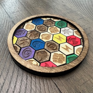 Todos los archivos DXF SVG de Elements Poke Coaster para corte por láser