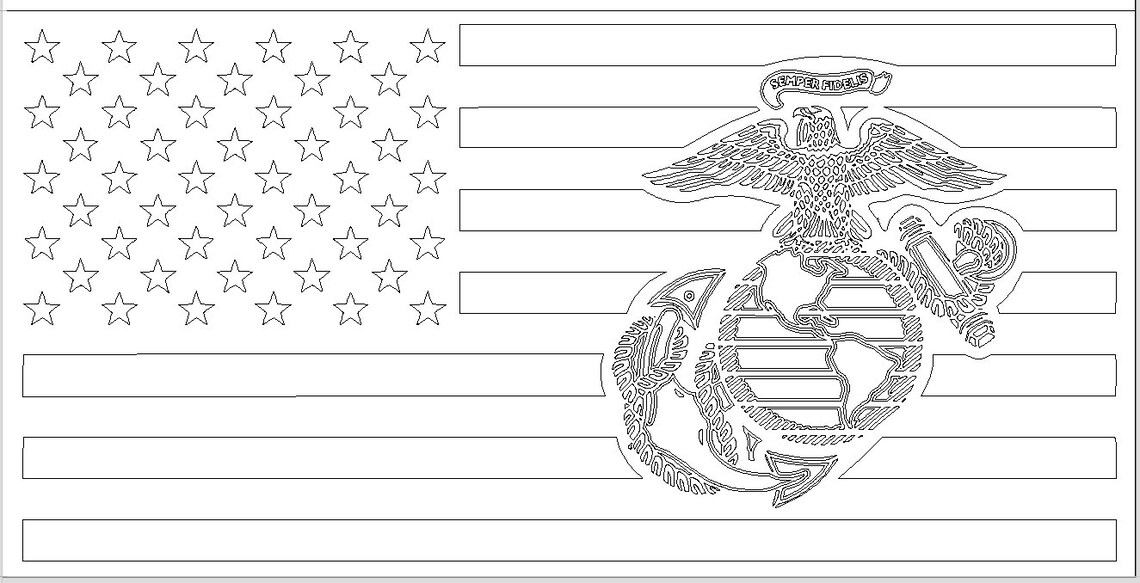 Marine Flag DXF SVG PDF Files | Etsy