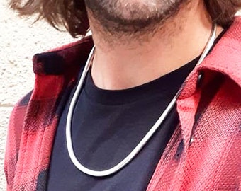Silver Necklace for Men, Snake Necklace for Women, Snake Chain Necklace, Articulated Silver Necklace, Flexible Silver Necklace, Silver Snake Necklace Gift for Men