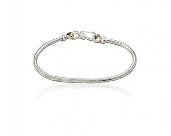 Fine Silver Bracelet, Delicate Snake Bracelet, Silver Bracelet for Men and Women, Snake Chain Bracelet, Silver Cord Bracelet, Gift for Men and Women