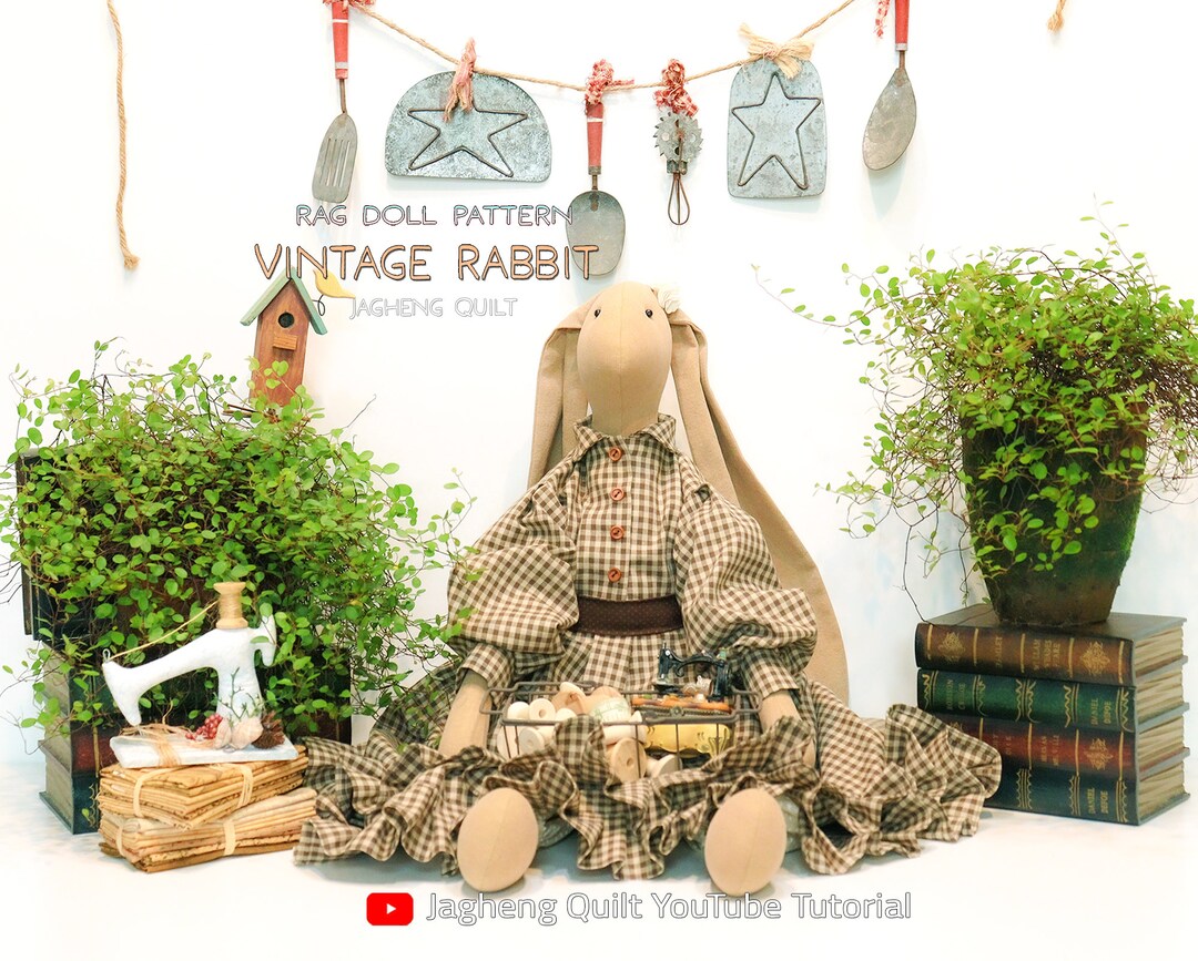 Vintage Rabbit Doll : PDF Pattern WITHOUT Written Instructions, See the ...