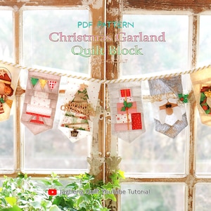 Christmas Garland : PDF pattern WITHOUT written instructions, See the video tutorial on YouTube