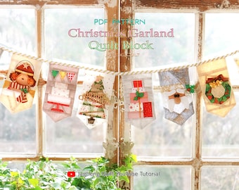 Christmas Garland : PDF pattern WITHOUT written instructions, See the video tutorial on YouTube