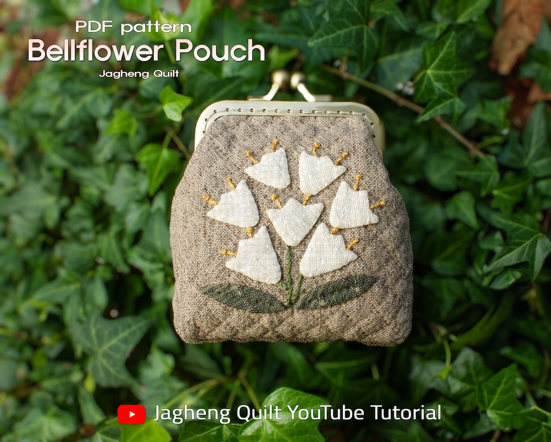 PDF Pattern & Tutorial for Bellflower Frame Pouch video in Youtube Etsy