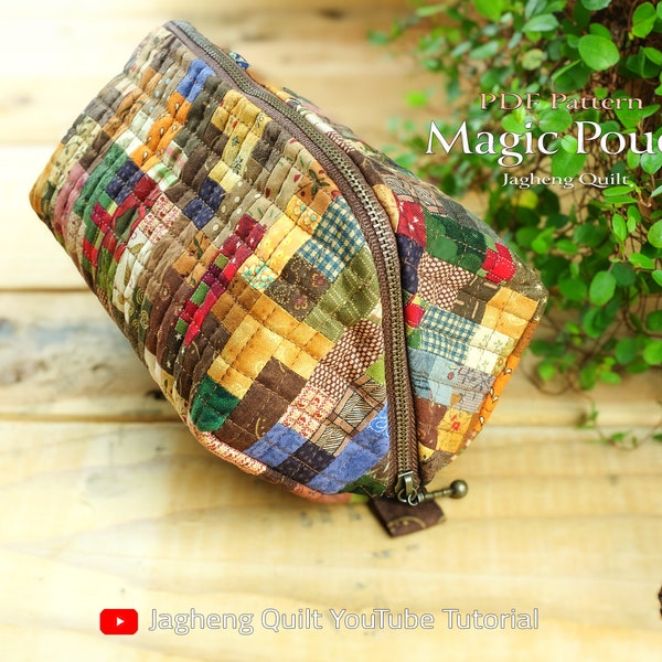 Magic Pouch : PDF pattern WITHOUT written instructions, See the video tutorial on YouTube