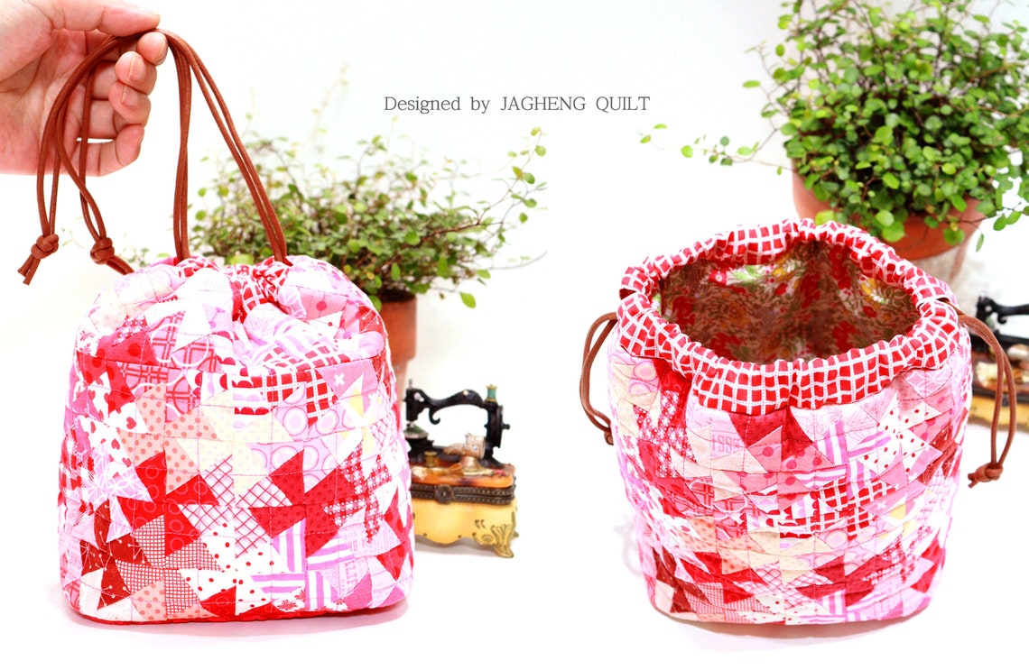 Drawstring Patchwork Bag : PDF Pattern WITHOUT Written | Etsy