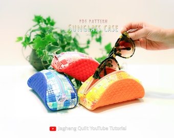 Sunglass case: PDF pattern WITHOUT written instructions, See the video tutorial on YouTube