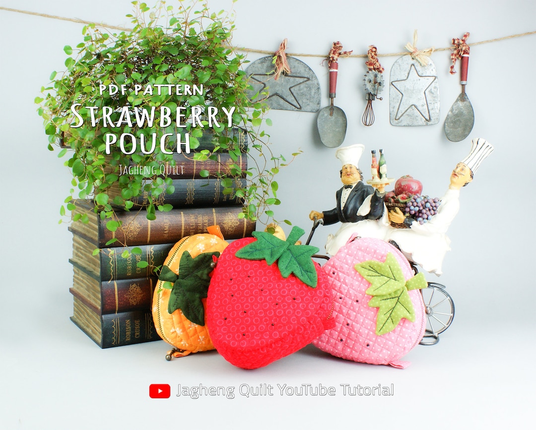 PDF Strawberry Pouch Pattern & Tutorialvideo in Youtube - Etsy