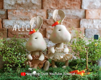 Bunny Doll ALICE : PDF Pattern & Tutorial (See the video tutorial on YouTube)