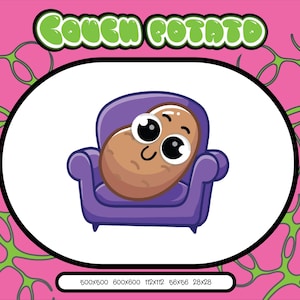Couch potato emote | Twitch emote | Discord emote | Meme emote | Funny emote