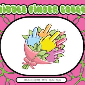 NEW VERSION Middle finger meme emote | Twitch emote | Discord emote | Emote | Funny twitch emote | Funny emote | cute emote | pink emote