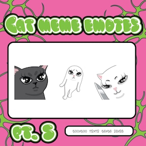3 Meme Cat Emote Pack Vol. 5 | Funny Hand-Drawn Cat Emotes for Twitch & Discord | Cute Meme Cat Emotes | Funny Streamer Emotes | Meme emotes