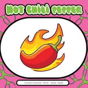 Hot pepper on fire emote | Twitch emote | Discord emote | Emote