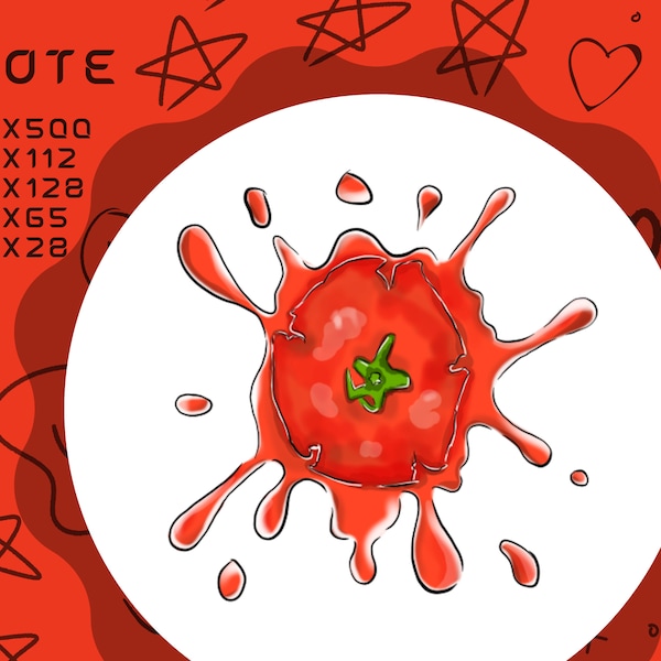 Smashed tomato emote | twitch emote | discord emote | emote | streamer | funny emote |
