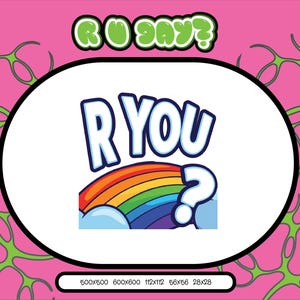 R u rainbow emote | Twitch emote | Discord emote | Emote