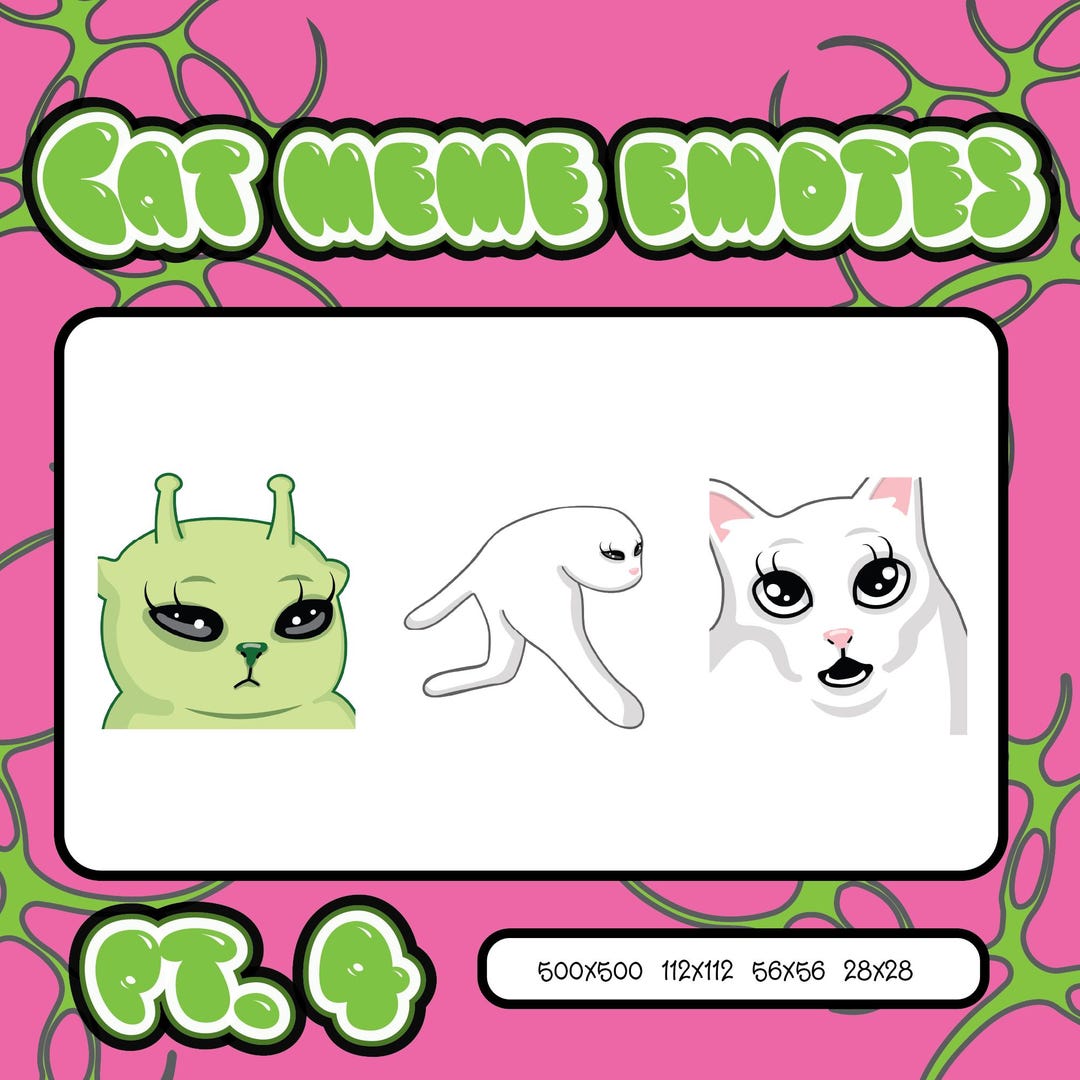 3 Meme Cat Emote Pack Vol. 4 | Funny Hand-drawn Cat Emotes for Twitch ...