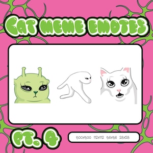 3 Katzen Emote Paket Vol. Nr. 4 | Lustige Handgezeichnete Katzen Emotes für Twitch & Discord | Süße Meme Katze Emotes | Lustige Emotes |