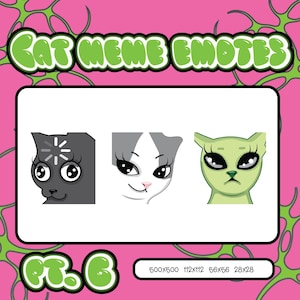 3 Katzen Emote Paket Vol. Nr.6 | Lustige Handgezeichnete Katzen Emotes für Twitch & Discord | Süße Meme Katze Emotes | Lustige Emotes | Meme Emotes