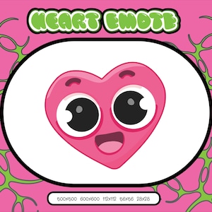 Cute heart emote | Twitch emote | Discord emote | Valentine&#39;s day emote | Cute emote