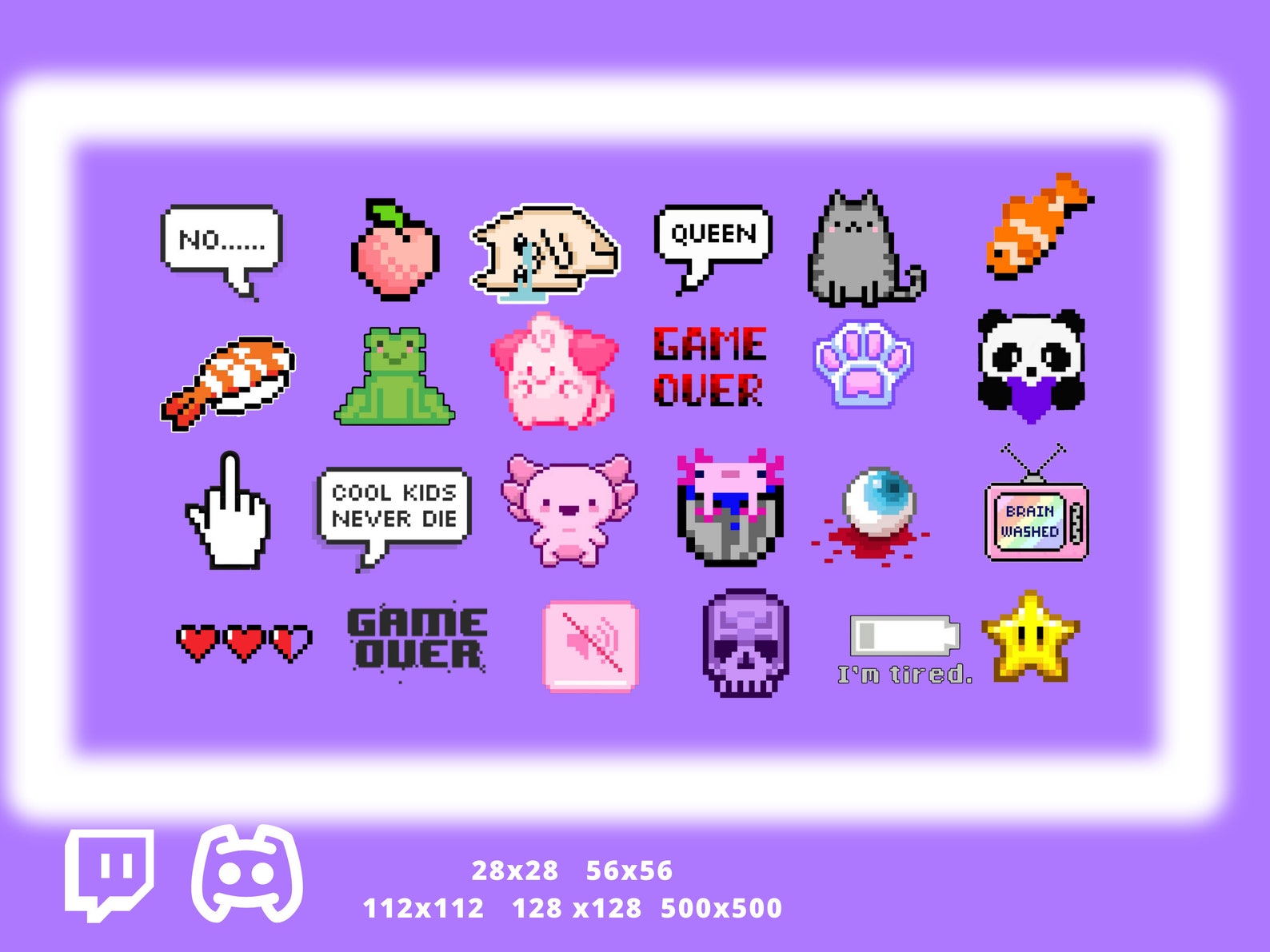 Random Pixel Art Emote Pack Meme Emotes Funny Emotes - Etsy