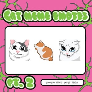 3 Katzen Emote Paket Vol. Nr.2 | Lustige Handgezeichnete Katzen Emotes für Twitch & Discord | Süße Meme Katze Emotes | Lustige Emotes |