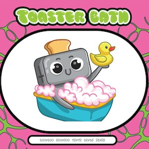 Emote tostapane che fa un bagno caldo / Emote Twitch / Emote Discord / Emote meme / Emote divertente / Emote tostapane / Emote