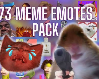 73 meme emotes pack | Meme emotes | Twitch, discord emotes | Meme cat emotes | Funny emotes |