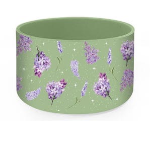 Lilac Floral Silicone Tumbler Boot: Anti-Slip Protective Sleeve (2.8-2.95&quot; Base)
