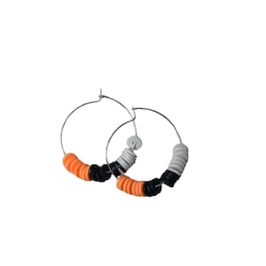 Custom School Spirit Hoop Earrings Custom Team Colors Game Day Jewelry