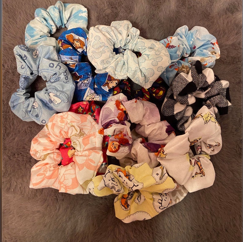 Black and White Plaid Scrunchies